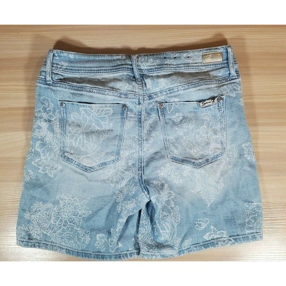 SEVEN7 Women's Size 6 Blue Jean Floral Print Denim Shorts 30" Waist - Picture 2 of 7
